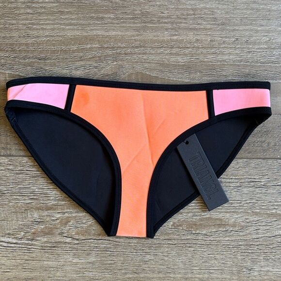 Triangl Swimwear Black Orange & Pink Neoprene Bikini Bottom Seperate - Picture 1 of 4